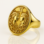 9ct Yellow Gold Gemini Zodiac Signet Ring