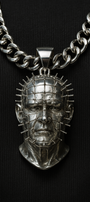 Unique Gothic Pinhead Hellraiser Solid Silver Necklace 20" Chain