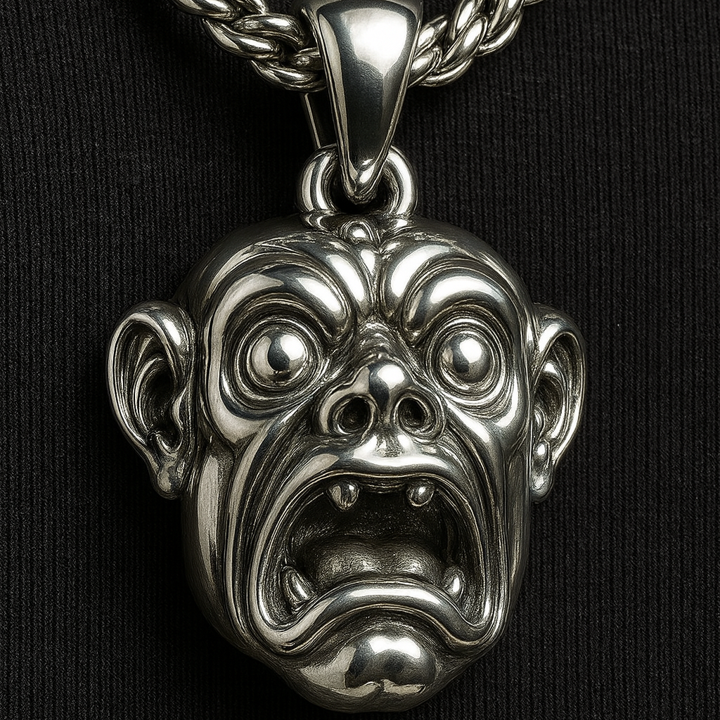 Solid Silver 925 Demon Gargoyle Pendant Gothic Necklace 20" Chain