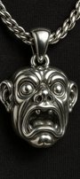 Solid Silver 925 Demon Gargoyle Pendant Gothic Necklace 20" Chain