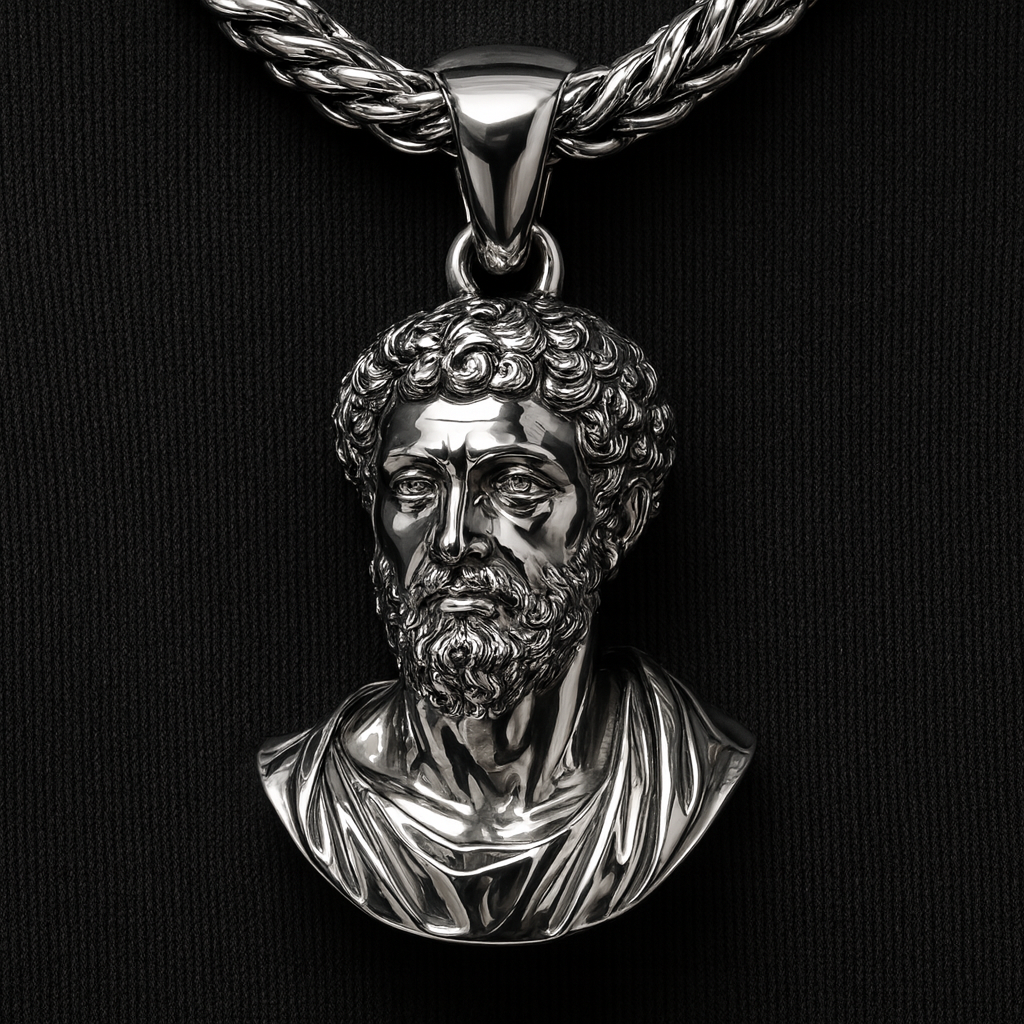 Marcus Aurelius 20" Silver Necklace