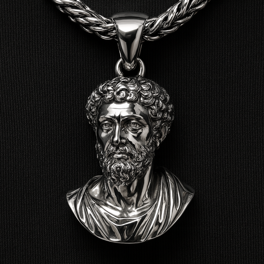 Marcus Aurelius 20" Silver Necklace