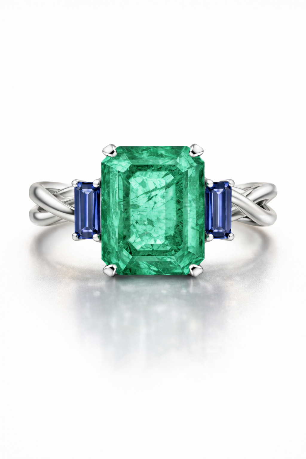 Colombian Emerald & Sapphire Trilogy Ring by Spectre