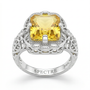Citrine Moissanite 925 Sterling Silver Solitaire Ring