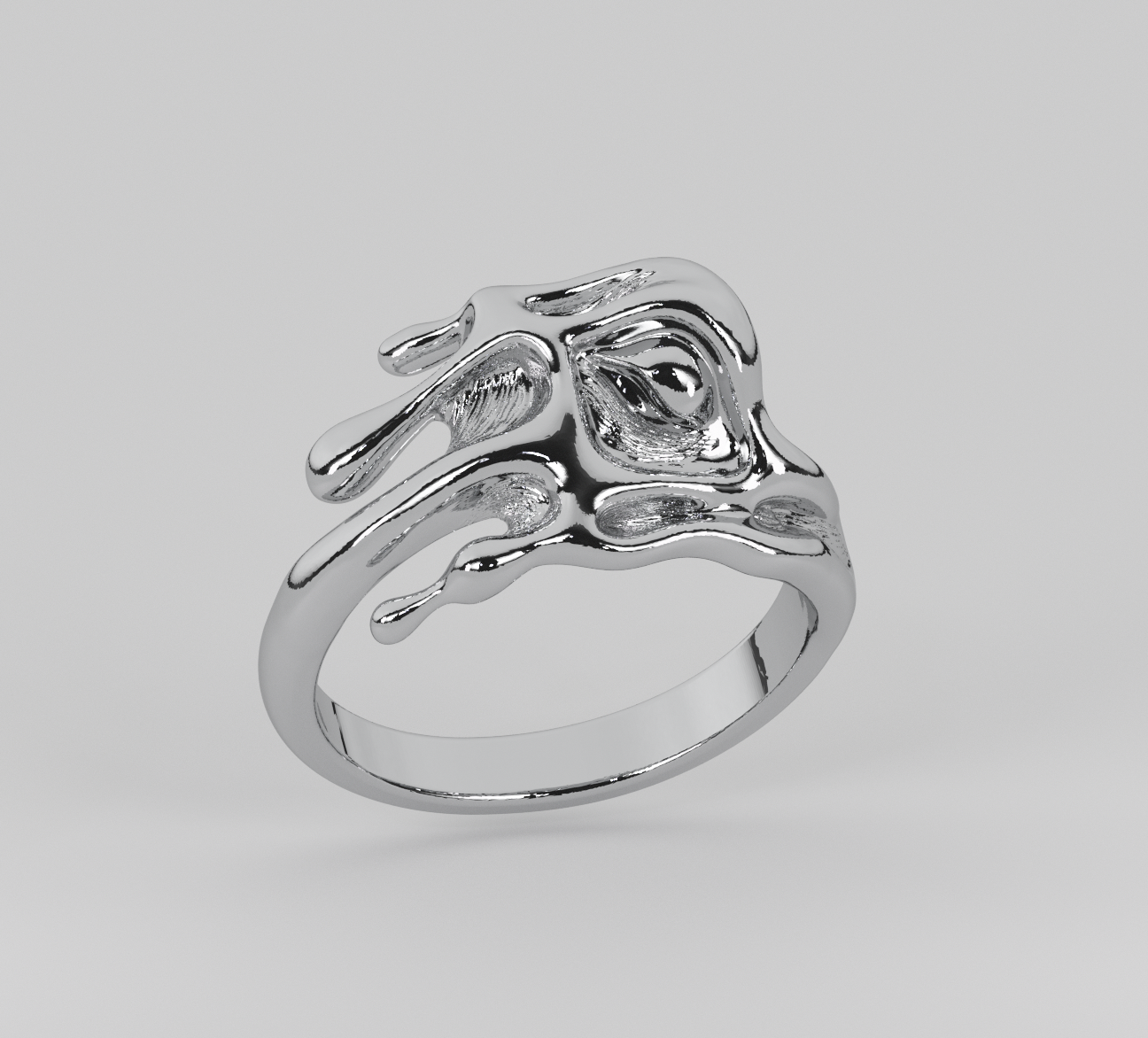 Dali-Inspired Solid Sterling Silver Ring