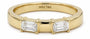 18kt Solid Yellow Gold Baguette Diamond Duo Ring