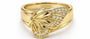 18kt Solid Yellow Gold & Diamond Butterfly Pavé Ring