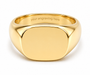 men's solid yellow gold cushion shaped signet ring