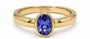 18kt Solid Yellow Gold Oval Sapphire Solitaire Ring