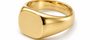 men's solid yellow gold cushion shaped signet ring